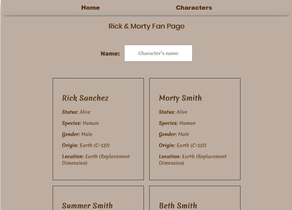 Rick and Morty Fan Page